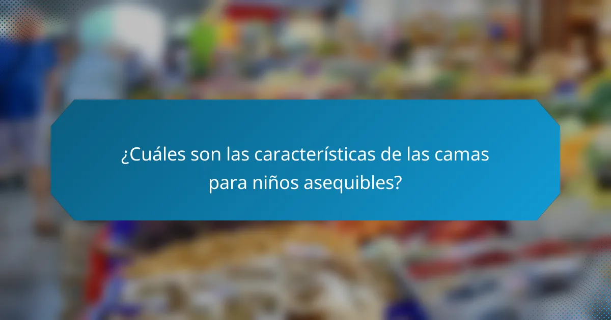 ¿Cuáles son las características de las camas para niños asequibles?