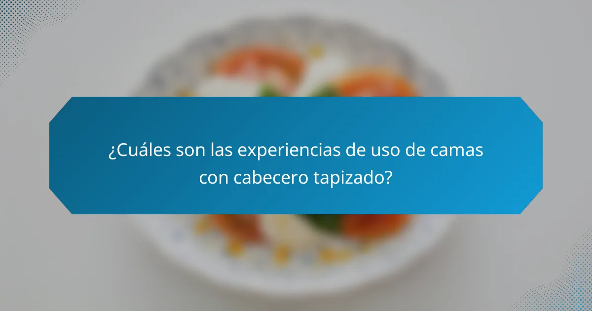 ¿Cuáles son las experiencias de uso de camas con cabecero tapizado?