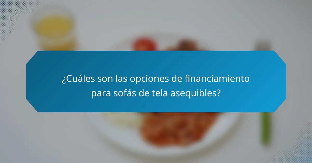 ¿Cuáles son las opciones de financiamiento para sofás de tela asequibles?