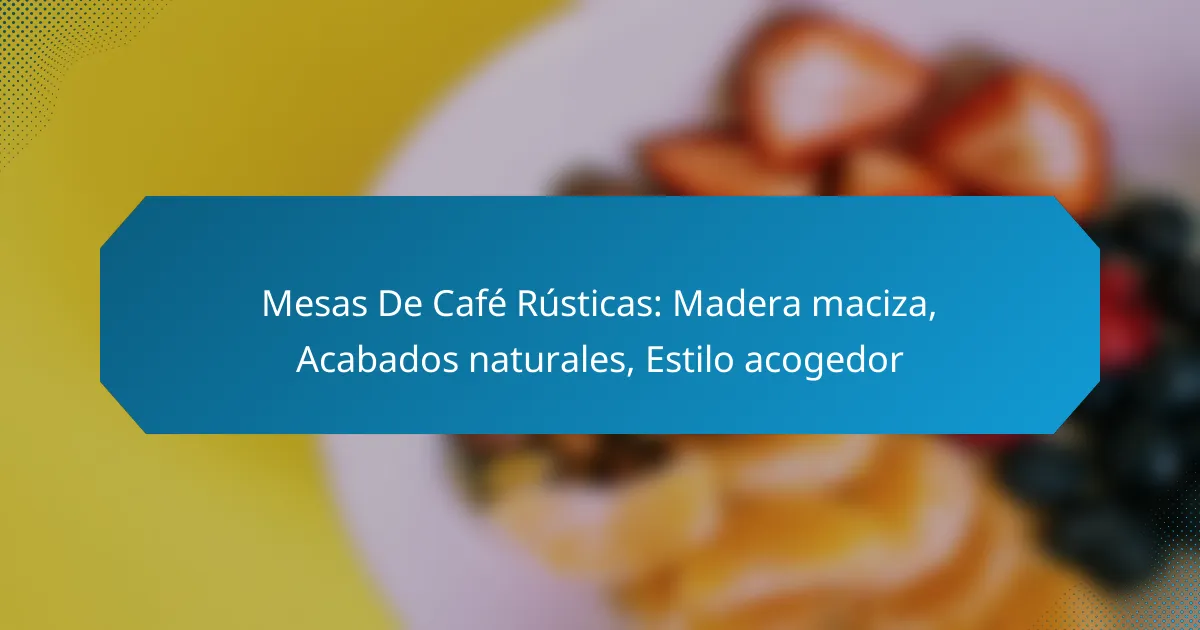 Mesas De Café Rústicas: Madera maciza, Acabados naturales, Estilo acogedor