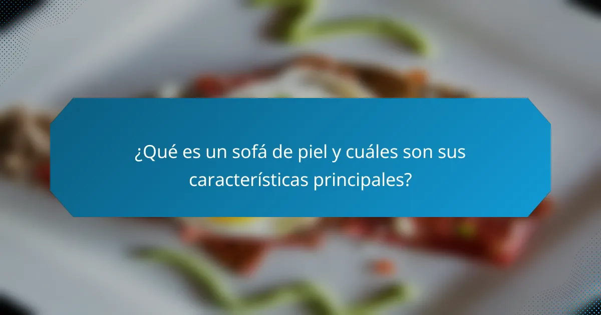 ¿Qué es un sofá de piel y cuáles son sus características principales?