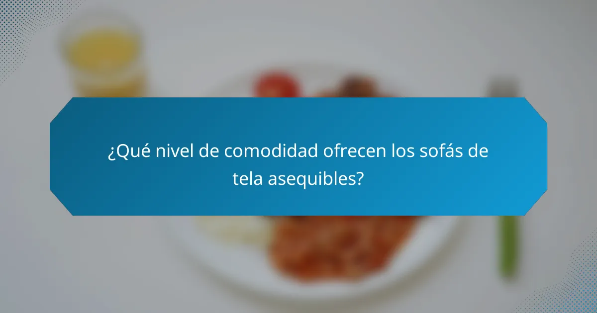 ¿Qué nivel de comodidad ofrecen los sofás de tela asequibles?