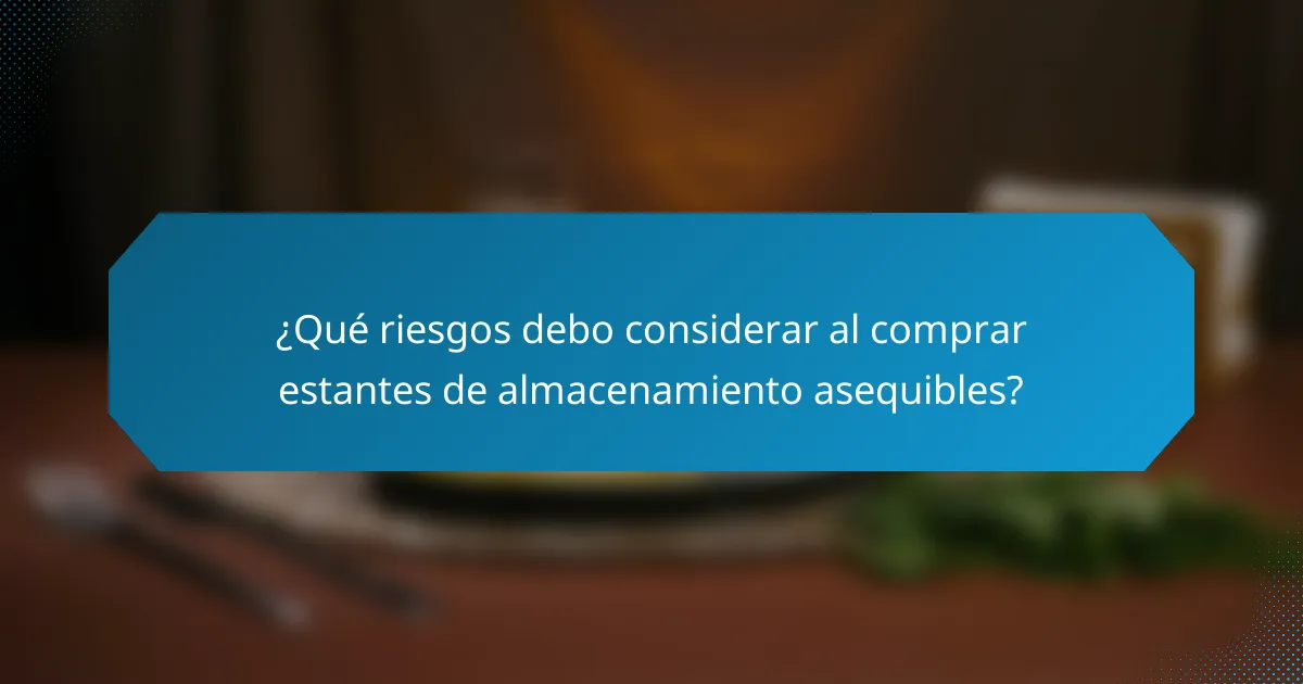 ¿Qué riesgos debo considerar al comprar estantes de almacenamiento asequibles?