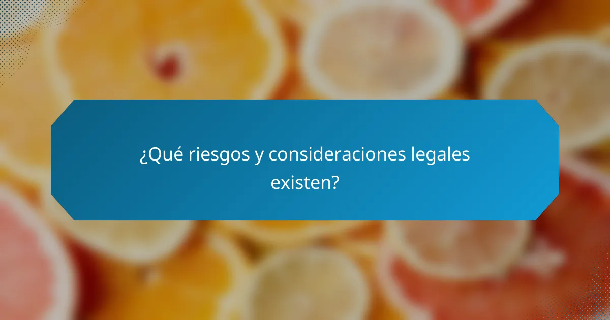 ¿Qué riesgos y consideraciones legales existen?