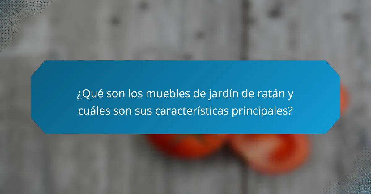 ¿Qué son los muebles de jardín de ratán y cuáles son sus características principales?